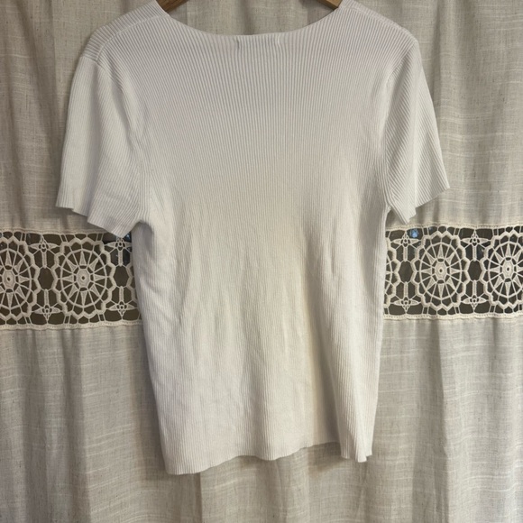 White Ribbed  Top - Picture 4 of 4